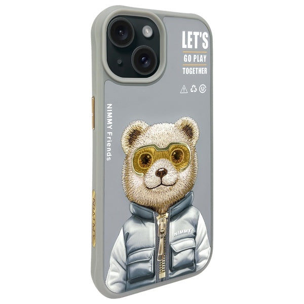 Nimmy Cool&amp;Cute 2.0 Bear Case for iPhone 15 - Gray_1
