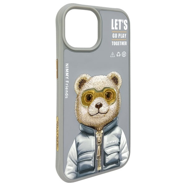 Nimmy Cool&amp;Cute 2.0 Bear Case for iPhone 15 - Gray_5