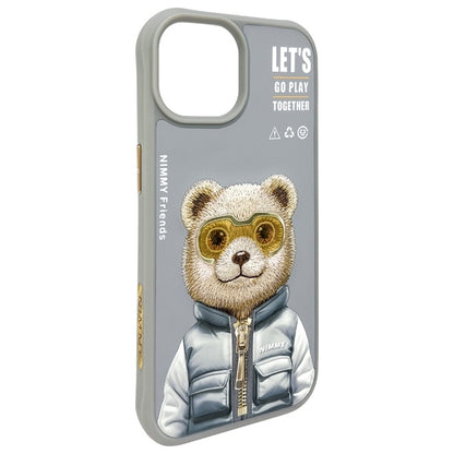 Nimmy Cool&amp;Cute 2.0 Bear Case for iPhone 15 - Gray_5