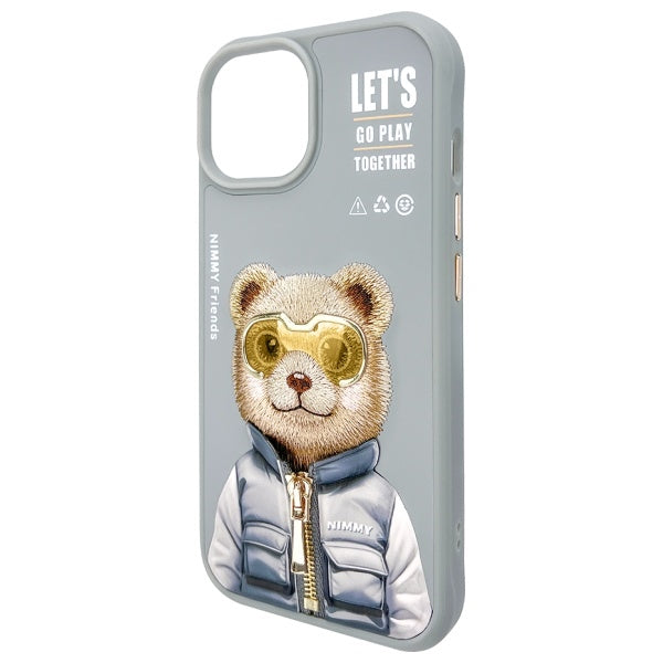 Nimmy Cool&amp;Cute 2.0 Bear Case for iPhone 15 - Gray_6
