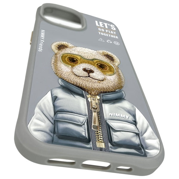 Nimmy Cool&amp;Cute 2.0 Bear Case for iPhone 15 - Gray_8
