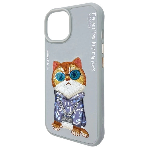 Nimmy Glasses Cool Cat iPhone 15 Case - Gray_5