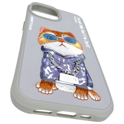 Nimmy Glasses Cool Cat iPhone 15 Case - Gray_8