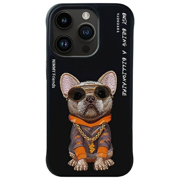 Nimmy Glasses Cool Dog Case for iPhone 15 Pro - Black_0