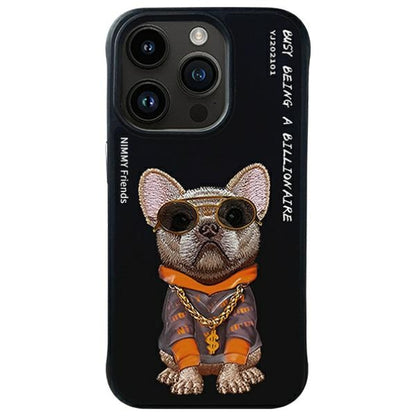 Nimmy Glasses Cool Dog Case for iPhone 15 Pro - Black_0