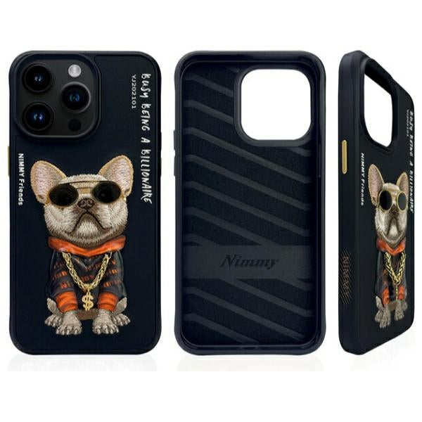 Nimmy Glasses Cool Dog Case for iPhone 15 Pro - Black_1