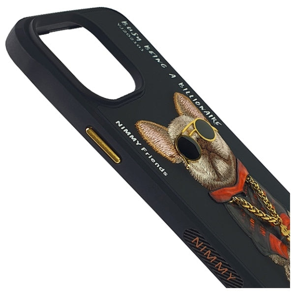 Nimmy Glasses Cool Dog Case for iPhone 15 Pro - Black_3