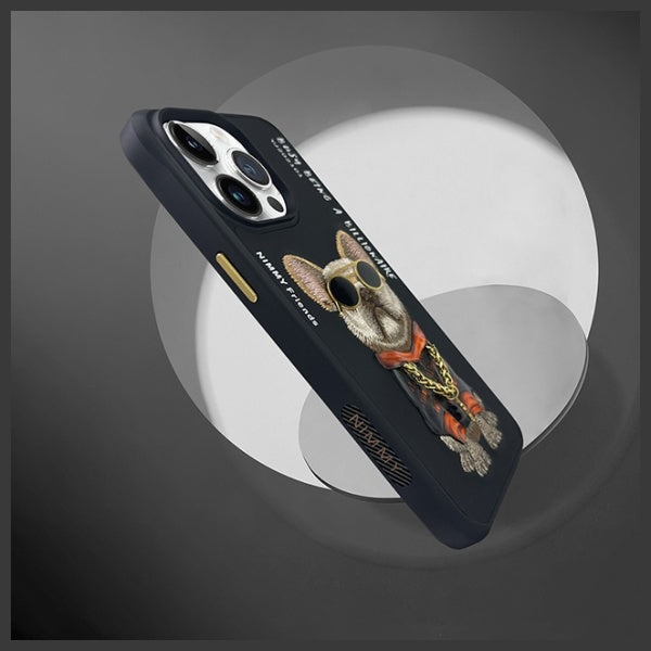 Nimmy Glasses Cool Dog Case for iPhone 15 Pro - Black_7