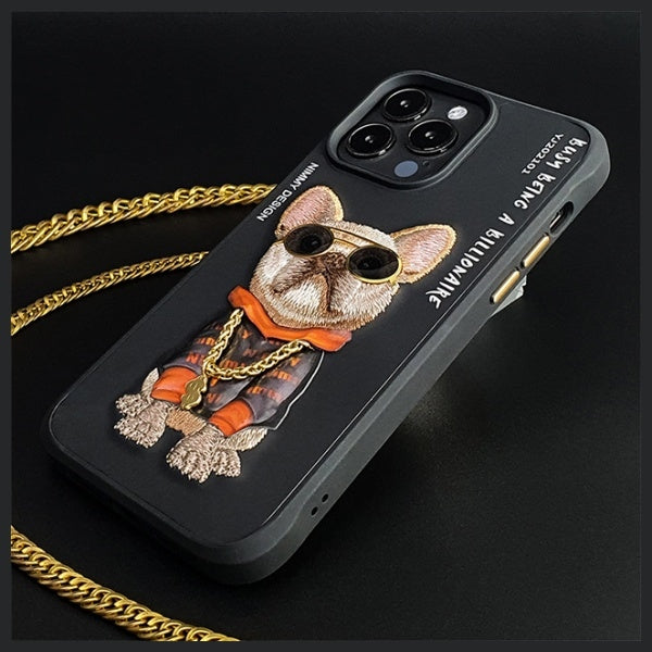 Nimmy Glasses Cool Dog Case for iPhone 15 Pro - Black_8