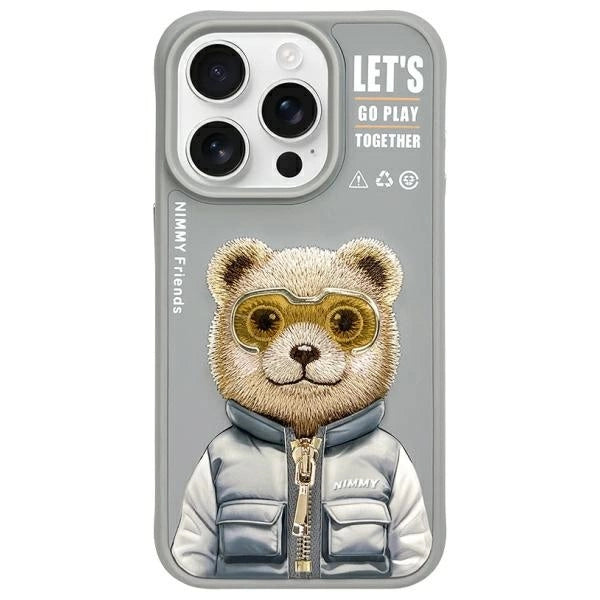 Nimmy Cool&amp;Cute 2.0 Bear Case for iPhone 15 Pro - Gray_0