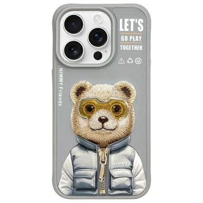 Nimmy Cool&amp;Cute 2.0 Bear Case for iPhone 15 Pro - Gray_0