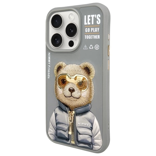 Nimmy Cool&amp;Cute 2.0 Bear Case for iPhone 15 Pro - Gray_1