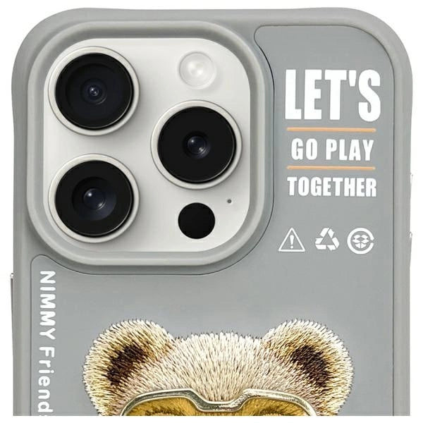 Nimmy Cool&amp;Cute 2.0 Bear Case for iPhone 15 Pro - Gray_2