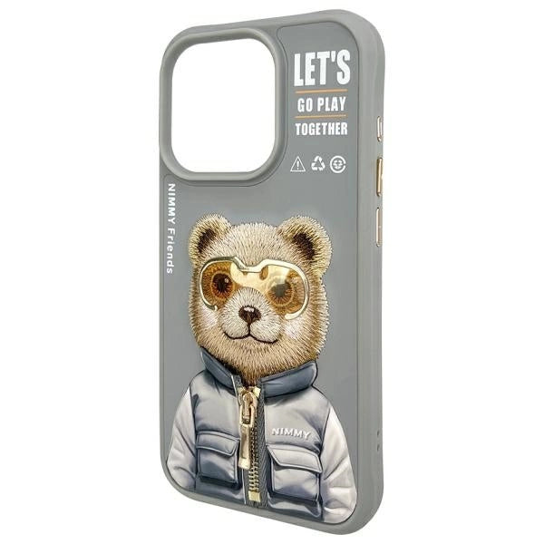 Nimmy Cool&amp;Cute 2.0 Bear Case for iPhone 15 Pro - Gray_3