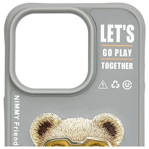Nimmy Cool&amp;Cute 2.0 Bear Case for iPhone 15 Pro - Gray_5