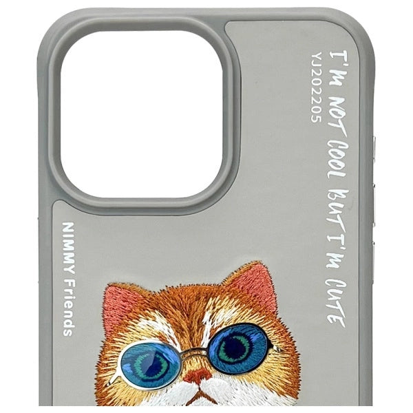 Nimmy Glasses Cool Cat Case for iPhone 15 Pro - Gray_2