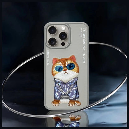 Nimmy Glasses Cool Cat Case for iPhone 15 Pro - Gray_7