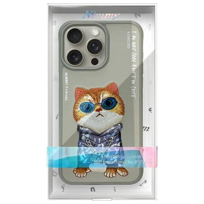 Nimmy Glasses Cool Cat Case for iPhone 15 Pro - Gray_8