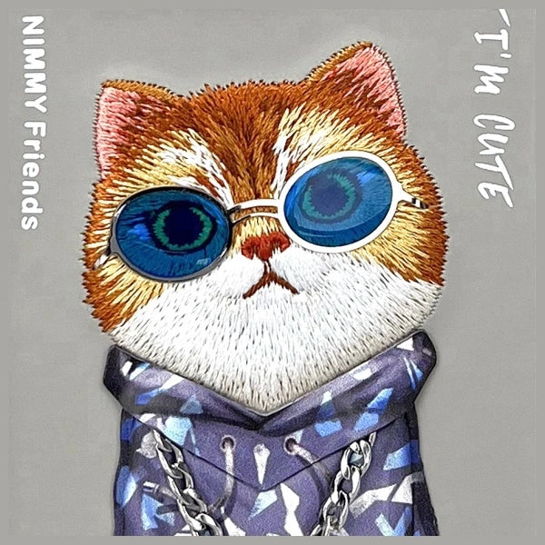 Nimmy Glasses Cool Cat Case for iPhone 15 Pro Max - Gray_6