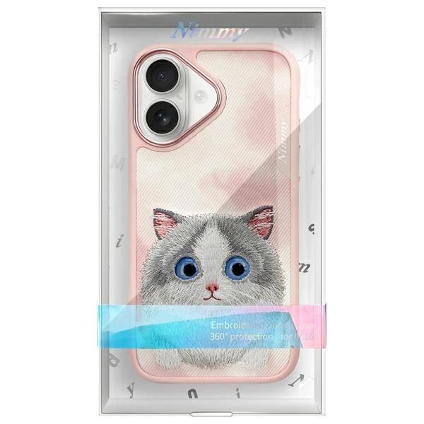 Nimmy Big Eyed Pet 2.0 Cat Case for iPhone 16 - Pink_11