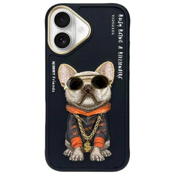 Nimmy Glasses Cool Dog iPhone 16 Case - Black_0