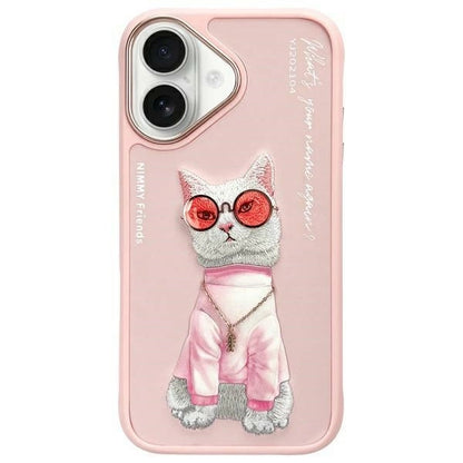 Nimmy Glasses Cool Cat iPhone 16 Case - Pink_0