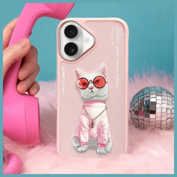Nimmy Glasses Cool Cat iPhone 16 Case - Pink_9