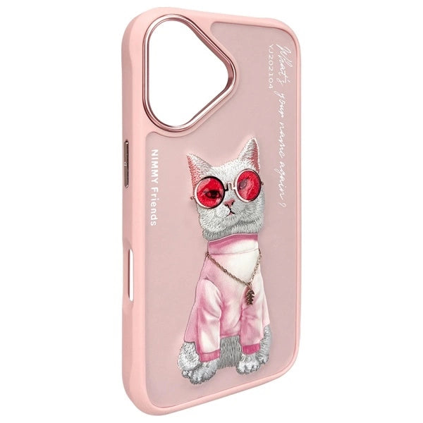 Nimmy Glasses Cool Cat iPhone 16 Case - Pink_3