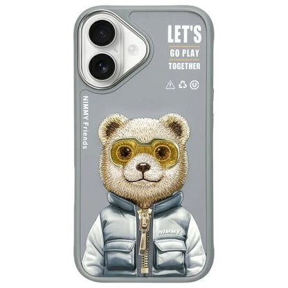 Nimmy Cool&amp;Cute 2.0 Bear Case for iPhone 16 - Gray_0