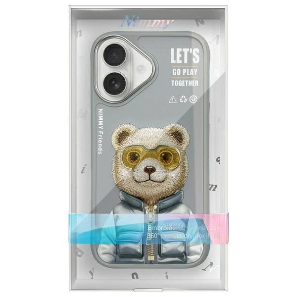 Nimmy Cool&amp;Cute 2.0 Bear Case for iPhone 16 - Gray_11