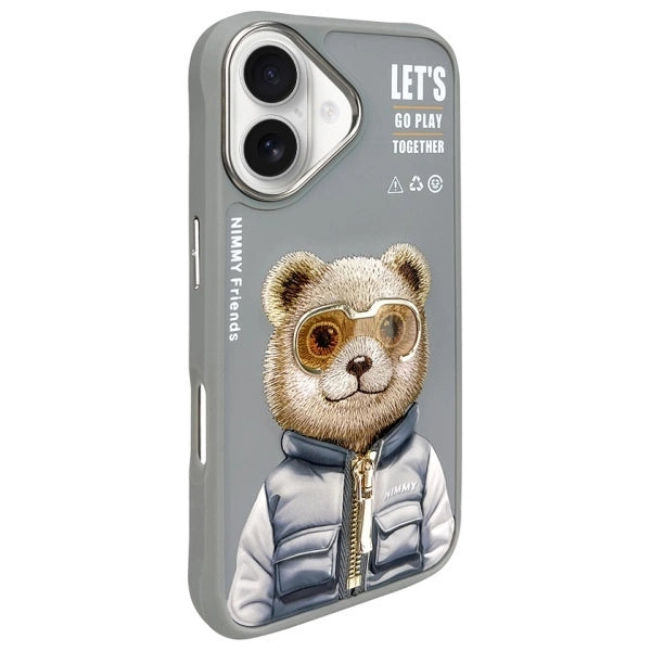 Nimmy Cool&amp;Cute 2.0 Bear Case for iPhone 16 - Gray_1