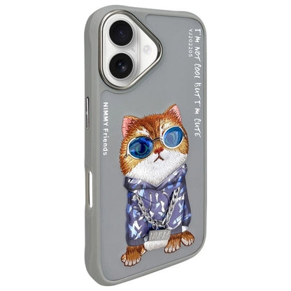 Nimmy Glasses Cool Cat iPhone 16 Case - Gray_1