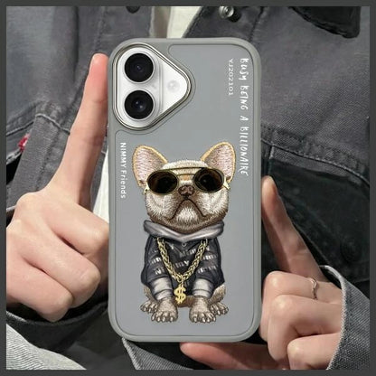 Nimmy Glasses Cool Dog iPhone 16 Case - Gray_9
