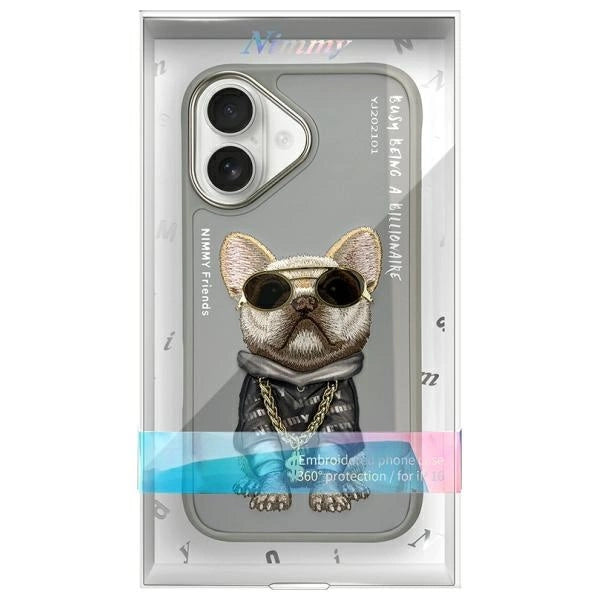 Nimmy Glasses Cool Dog iPhone 16 Case - Gray_10