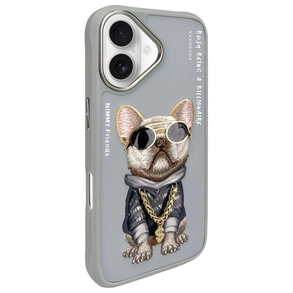 Nimmy Glasses Cool Dog iPhone 16 Case - Gray_1