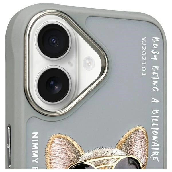 Nimmy Glasses Cool Dog iPhone 16 Case - Gray_2