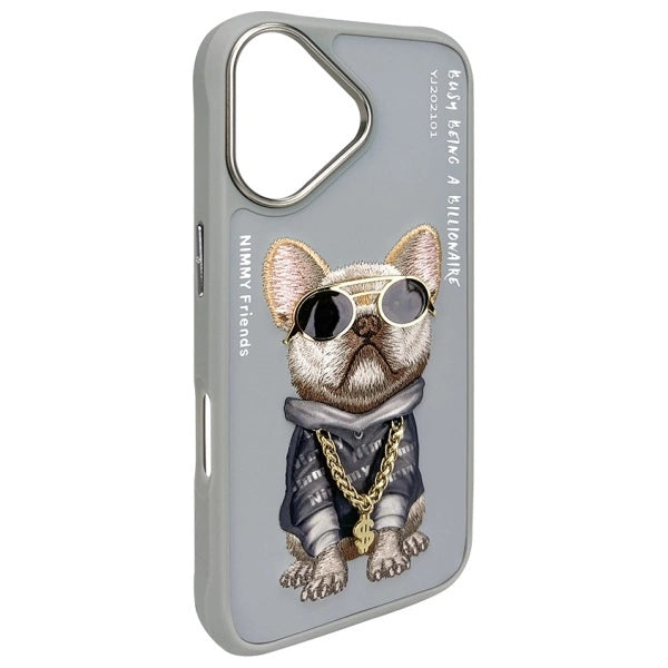 Nimmy Glasses Cool Dog iPhone 16 Case - Gray_3
