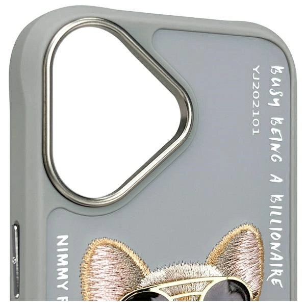 Nimmy Glasses Cool Dog iPhone 16 Case - Gray_4