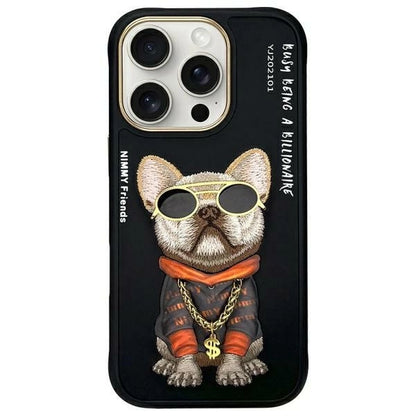 Nimmy Glasses Cool Dog Case for iPhone 16 Pro - Black_0