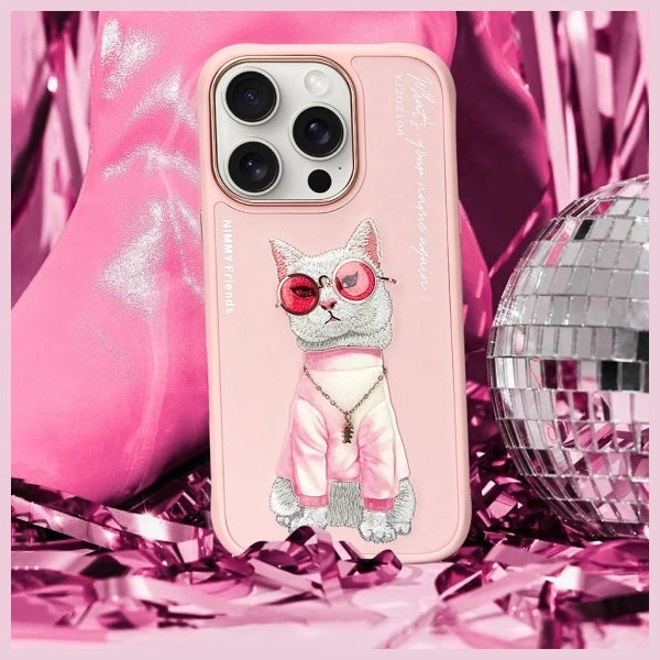 Nimmy Glasses Cool Cat Case for iPhone 16 Pro - Pink_7