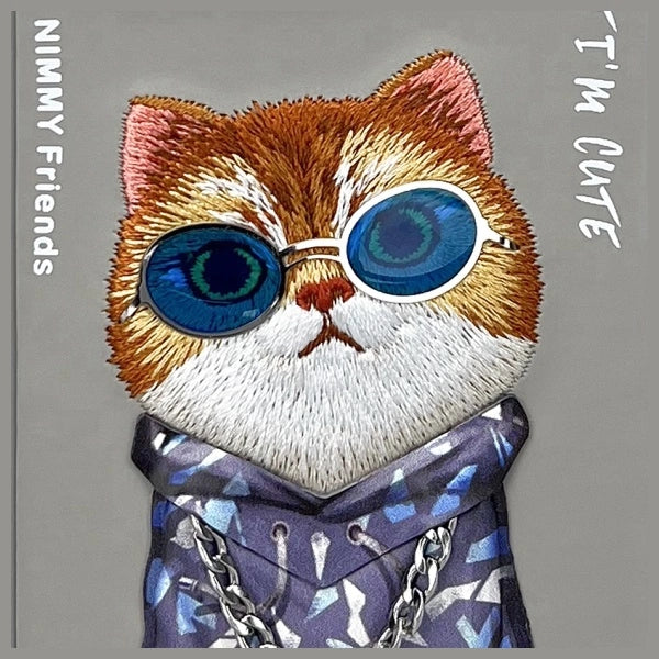 Nimmy Glasses Cool Cat Case for iPhone 16 Pro - Gray_6