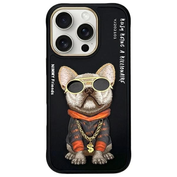 Nimmy Glasses Cool Dog Case for iPhone 16 Pro Max - Black_0