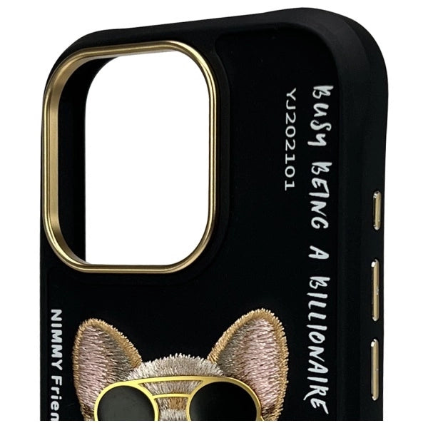 Nimmy Glasses Cool Dog Case for iPhone 16 Pro Max - Black_2