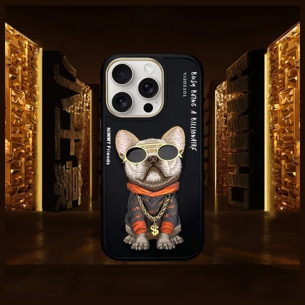 Nimmy Glasses Cool Dog Case for iPhone 16 Pro Max - Black_7