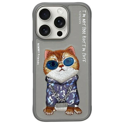 Nimmy Glasses Cool Cat Case for iPhone 16 Pro Max - Gray_0