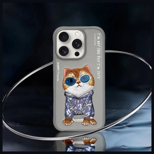 Nimmy Glasses Cool Cat Case for iPhone 16 Pro Max - Gray_7