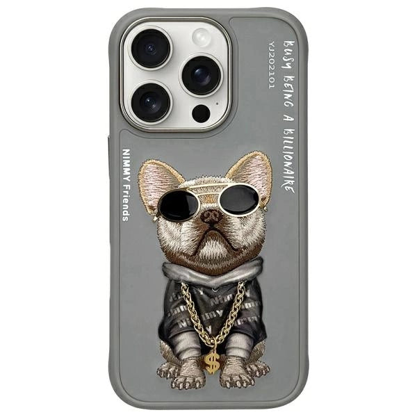 Nimmy Glasses Cool Dog Case for iPhone 16 Pro Max - Gray_0