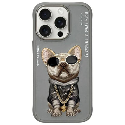 Nimmy Glasses Cool Dog Case for iPhone 16 Pro Max - Gray_0