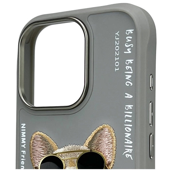 Nimmy Glasses Cool Dog Case for iPhone 16 Pro Max - Gray_2