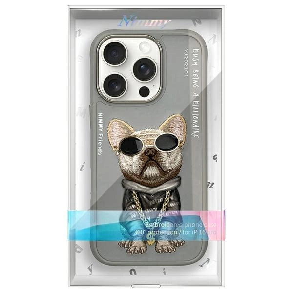 Nimmy Glasses Cool Dog Case for iPhone 16 Pro Max - Gray_8